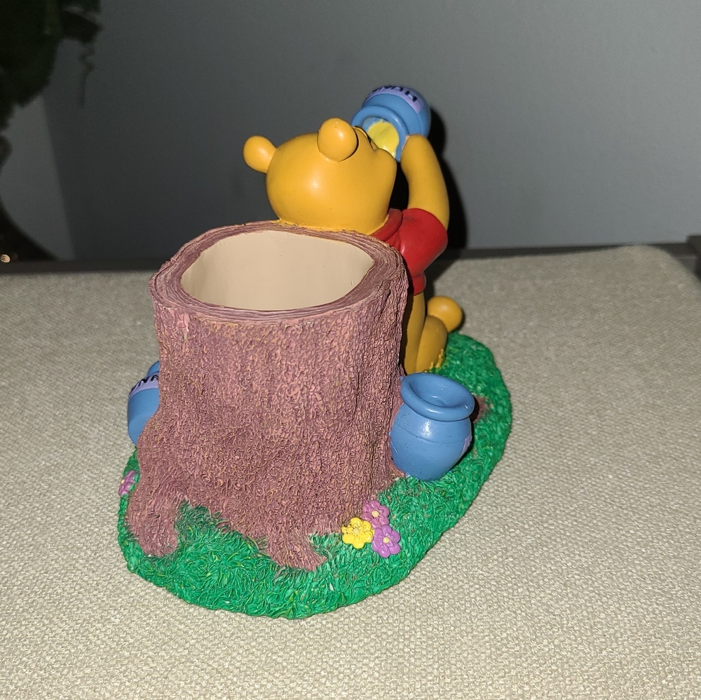 VINTAGE WINNIE THE POOH HONEY POT TREE STUMP PENCIL HOLDER OFFICE DECOR - Picture 3 of 9